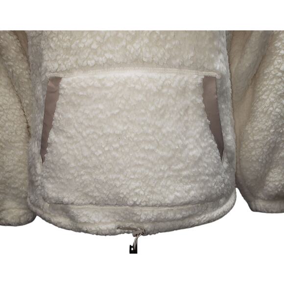 SO Women’s Fleece Pullover S Cream Tan Oversized Quarter-Zip Cozy Layers - Picture 6 of 9